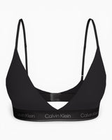 Calvin Klein Metallic Lightly Lined Icon Cotton Modal Triangle Bralette - Kadın Black