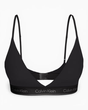 Calvin Klein Metallic Lightly Lined Icon Cotton Modal Triangle Bralette - Kadın Black
