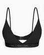Calvin Klein Metallic Lightly Lined Icon Cotton Modal Triangle Bralette - Kadın Black