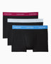 Calvin Klein Relaxed Trunks 3PK Icon Cotton Stretch - Erkek Black Bodies w/ Poseidon Blue/Plein