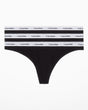 Calvin Klein Thong 3PK Modern Logo - Kadın Black/Black/Black