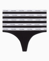 Calvin Klein Thong 5PK Modern Logo - Kadın Black/Black/Black