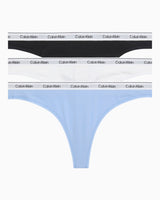 Calvin Klein Thong Icon Logo 3PK - Kadın Black/White/Frozen Fjiord