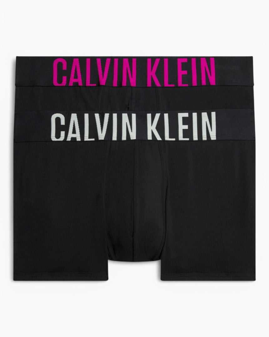 Calvin Klein Trunk 2PK Cotton Stretch - Erkek B-Celadon Tint/ Fuchsia Rose Logos