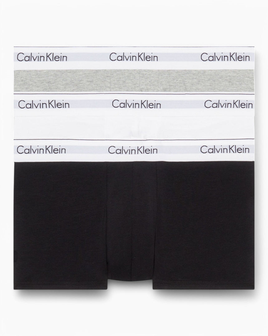 Calvin Klein Trunk 3PK Modern Cotton - Erkek Black/ White/Grey Heather
