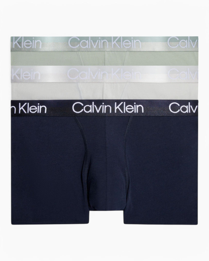 Calvin Klein Trunk 3PK Modern Structure - Erkek Galaxy Gry/Night Sky/Frosted Fern