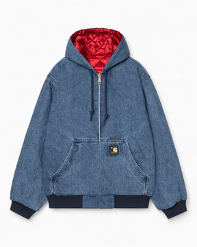Carhartt WIP 50th Anniversary Edition OG Active Denim Çift Taraflı Erkek Ceket Blue / USA Red-Stone Bleached
