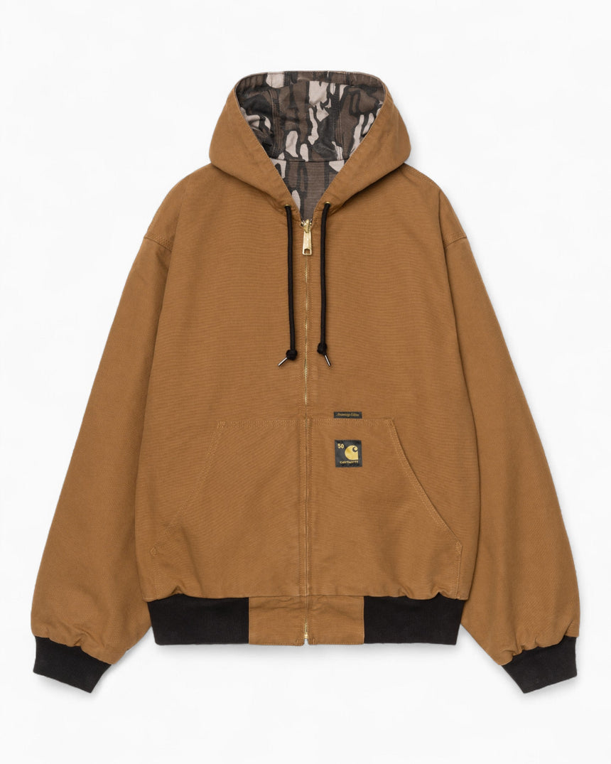 Carhartt WIP 50th Anniversary Edition OG Active Denim Çift Taraflı Erkek Ceket Hamilton Brown / Camo Trebark Rinsed
