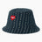 Carhartt WIP Drewe Bucket Hat Heart C Pinstripe Ink Natural Rinsed