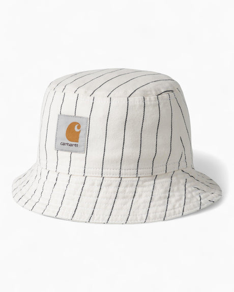 Carhartt WIP Hendry Bucket Hat Seaton Stripe Wax Dark Navy Rinsed