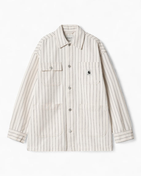 Carhartt WIP Hendry Coat Kadın Ceket Seaton Stripe Wax/Dark Navy Rinsed