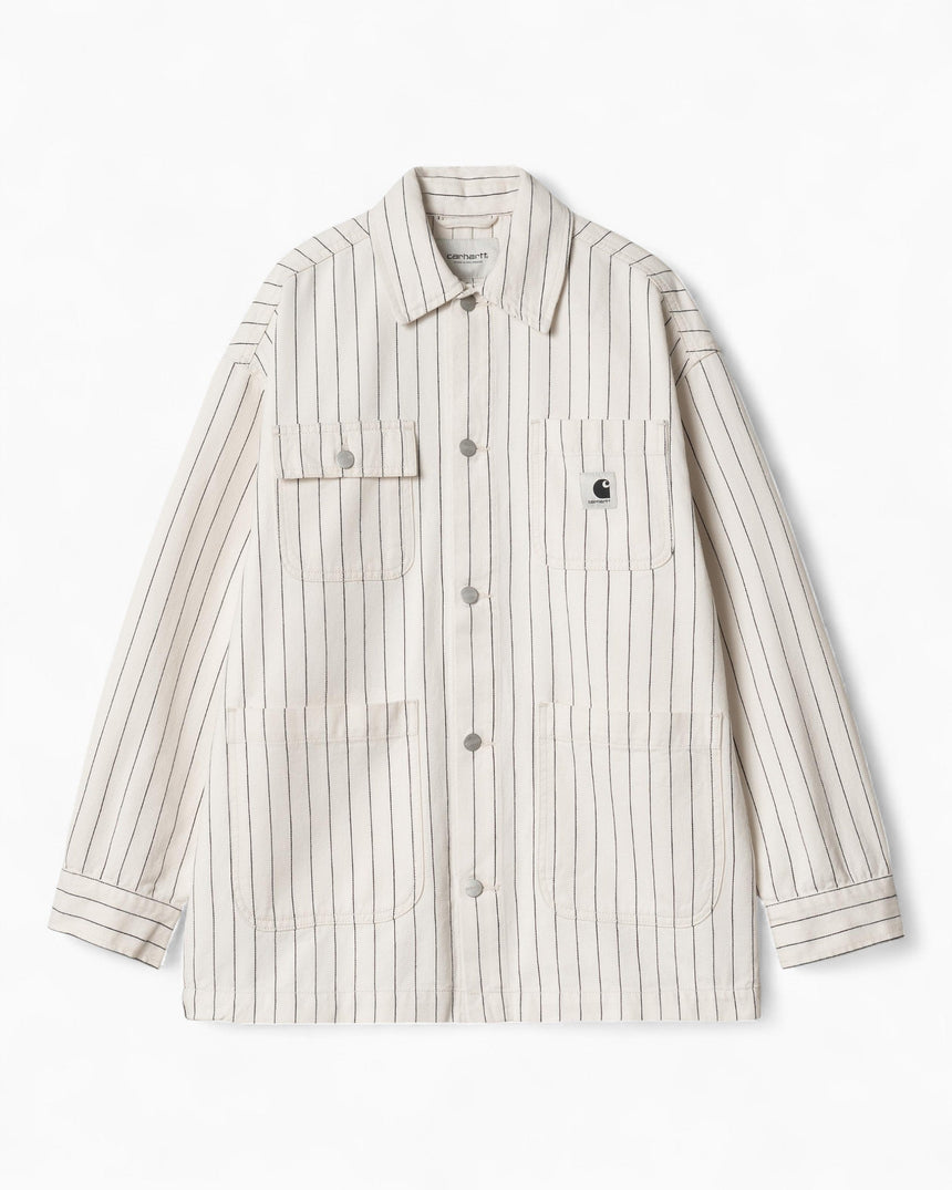 Carhartt WIP Hendry Coat Kadın Ceket Seaton Stripe Wax/Dark Navy Rinsed