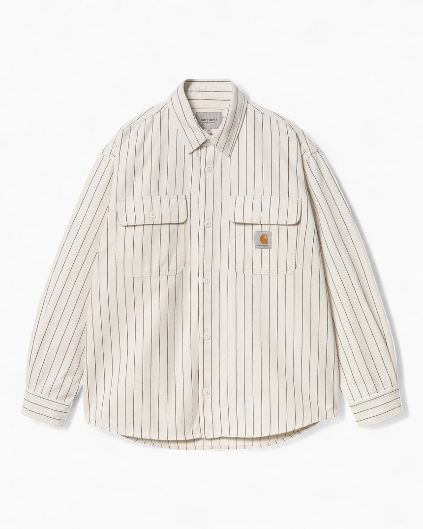 Carhartt WIP Hendry Erkek Gömlek Ceket Seaton Stripe-Wax / Dark Navy (Rinsed)