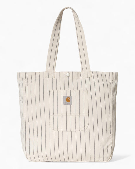 Carhartt WIP Hendry Tote Bag Seaton Stripe Wax Dark Navy Rinsed