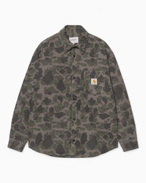 Carhartt WIP L/S Duck Erkek Gömlek Camo Duck-Green/Porphyry-Garment Dyed