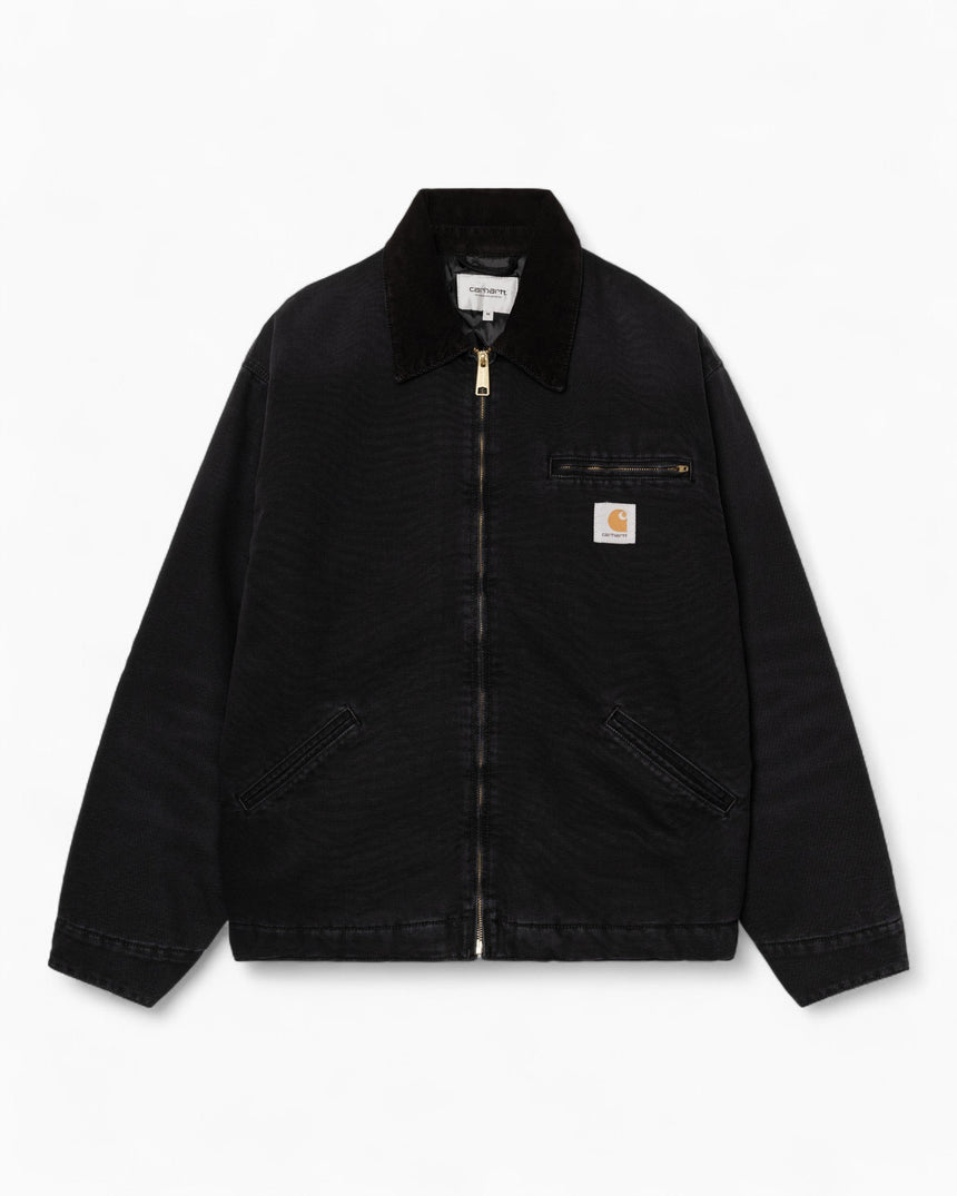 Carhartt WIP OG Detroit Erkek Ceket Black/Black Stone Canvas