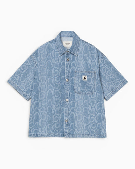 Carhartt WIP Snake Lovilia Kadın Gömlek Snake Camo/Blue Bleached