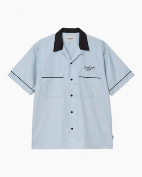 Carhartt WIP S/S Bowl Erkek Gömlek Blue Fog/Black