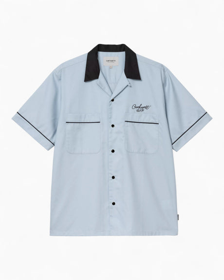 Carhartt WIP S/S Bowl Erkek Gömlek Blue Fog/Black