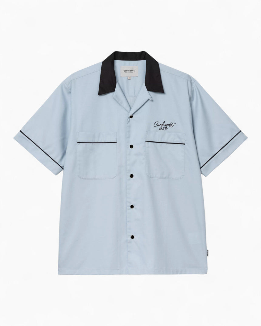 Carhartt WIP S/S Bowl Erkek Gömlek Blue Fog/Black