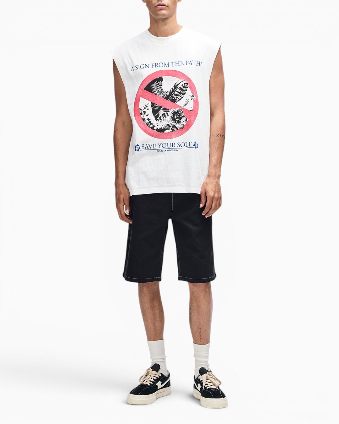 DEVICE CHANGE 1st Tシャツ HARDCORE Deus Ex Machina Save Your Sole Muscle Erkek T-Shirt - vitruta