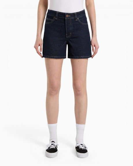 Dickies 984 5 Inch High Waist Jean Kadın Şort Rinsed