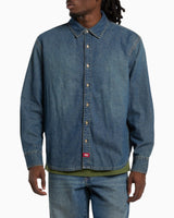 Dickies Lightweight Denim LS Erkek Gömlek Khaki Tinted Blue