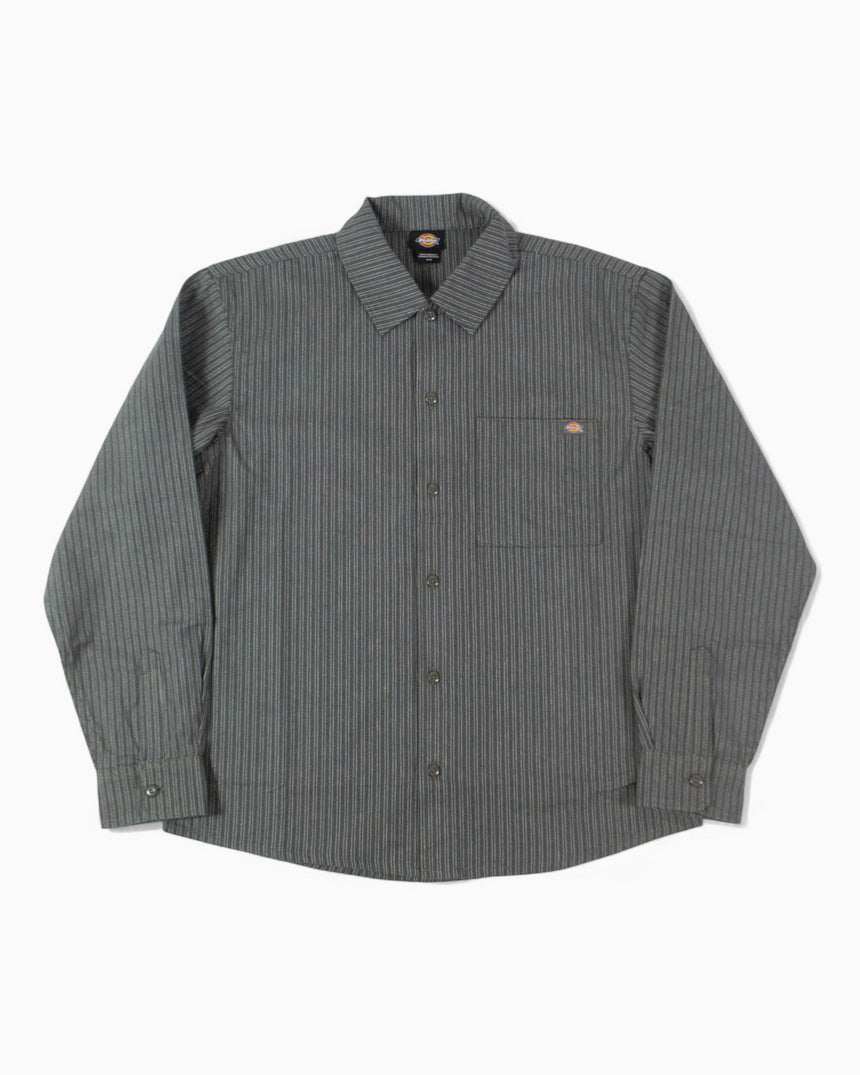 Dickies Lima Pinstripe Erkek Gömlek Charcoal