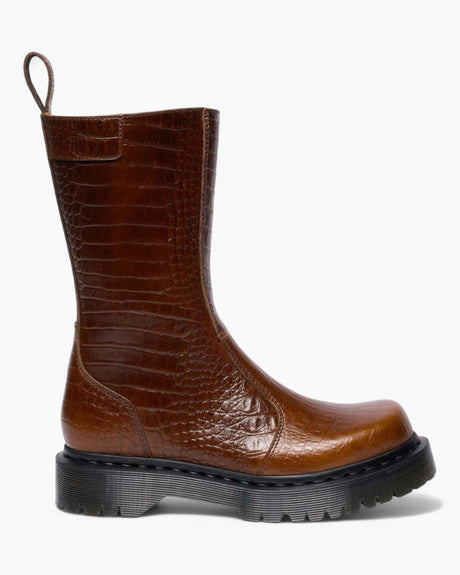 Dr. Martens Rejena Croc Emboss Leather Kadın Bot Mocha Brown