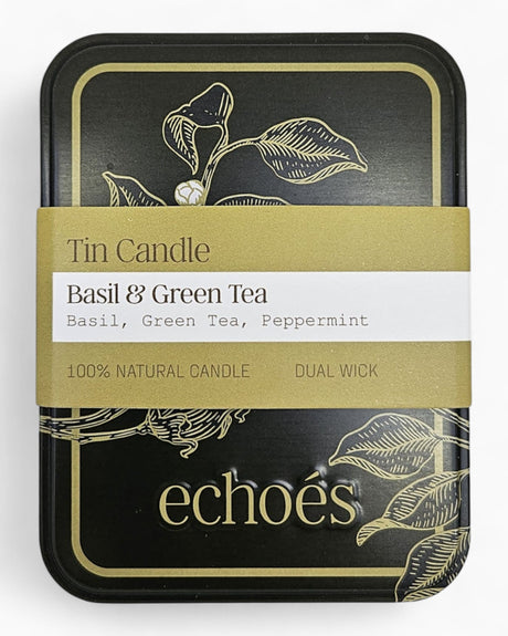 Echoes Lab Basil & Green Tea Teneke Mum 200 gr