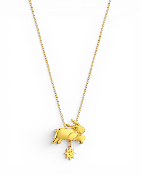 Esora Bunny Necklace - Gold Gold