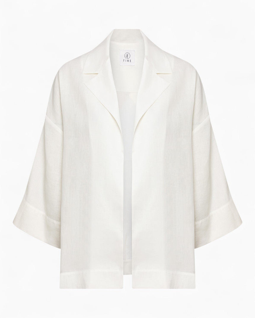 Fine People Community Ocean Erkek Keten Kimono Ceket Off - White