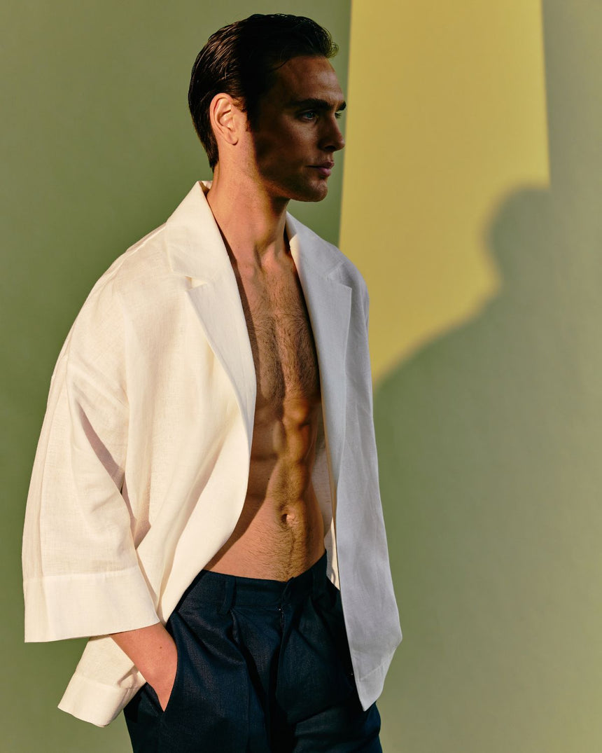 Fine People Community Ocean Erkek Keten Kimono Ceket