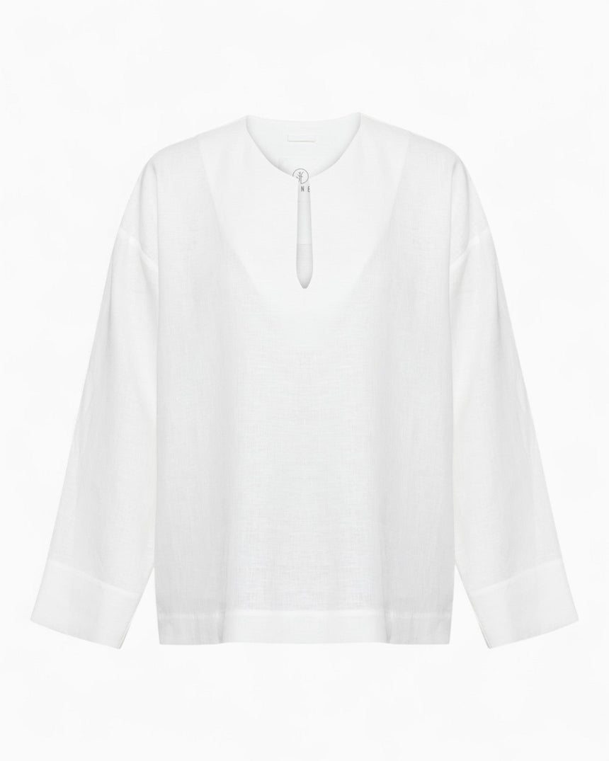 Fine People Community Rain Erkek Keten Gömlek Off - White