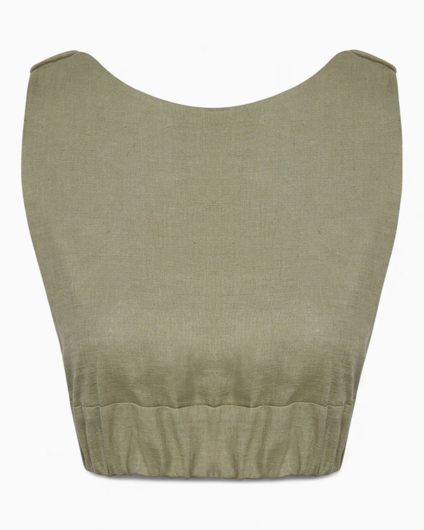 Fine People Community Rock Kadın Keten Top Almond Green