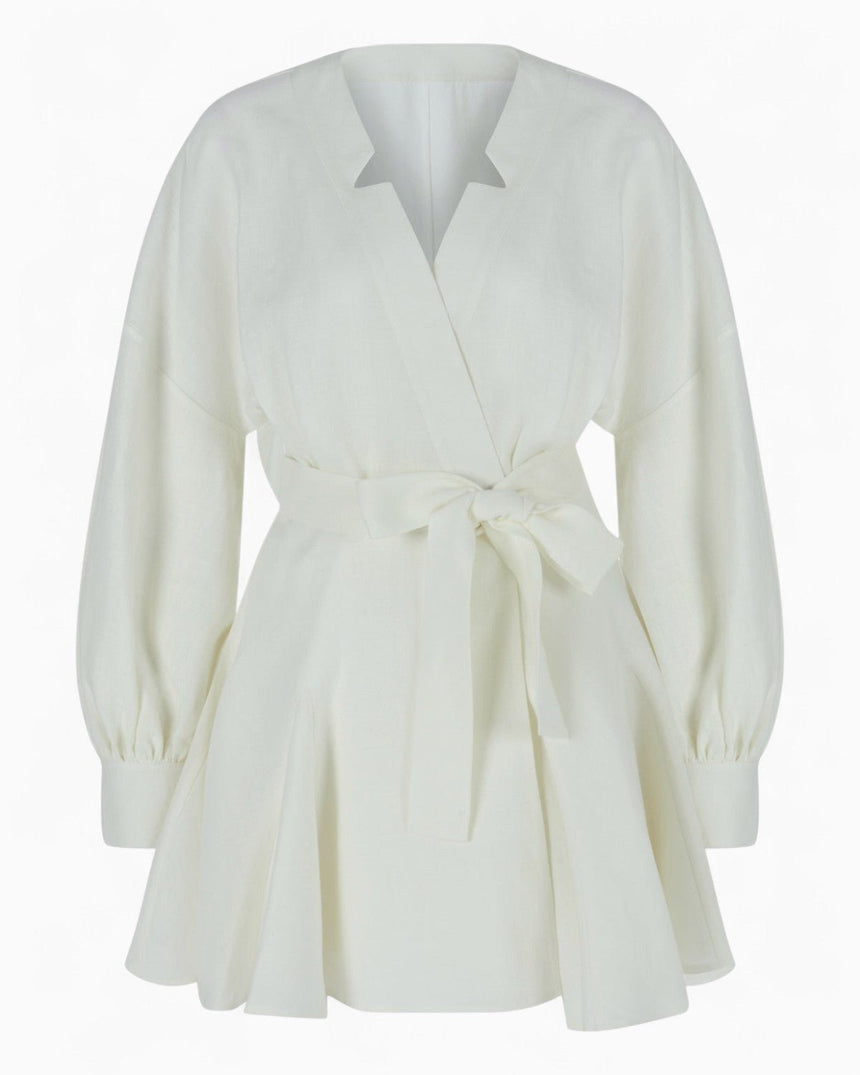 Fine People Community Sun Kadın Keten Elbise Off/White