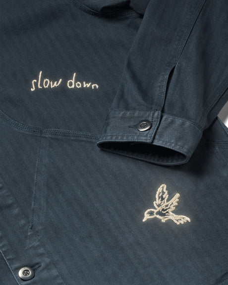 Foret Berry Herringbone Embroidery Erkek Gömlek Ceket