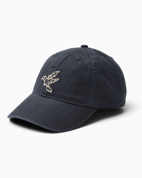 Foret Bird Washed Herringbone Cap Navy