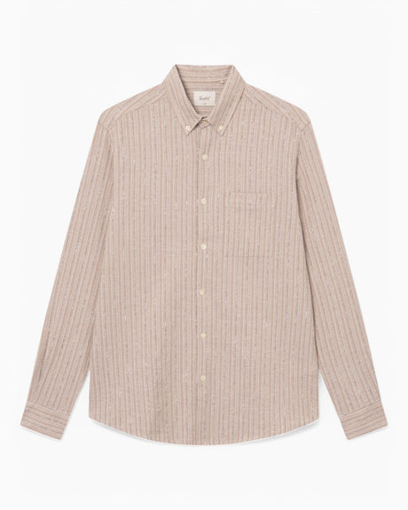 Forét Camp Linen Shirt Erkek Gömlek Khaki Stripe