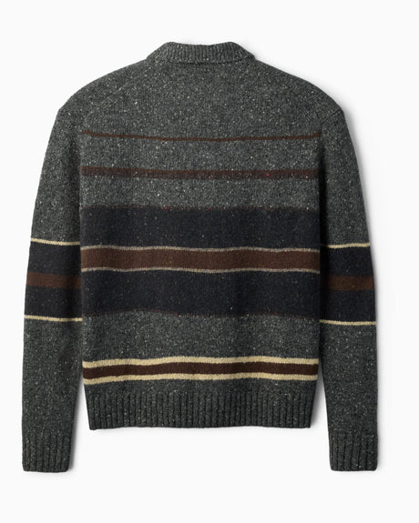 Forét Dawn Stripe Knit Polo Erkek Triko Grey Melange