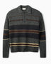 Forét Dawn Stripe Knit Polo Erkek Triko Grey Melange