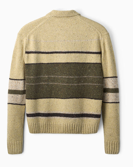 Forét Dawn Stripe Knit Polo Erkek Triko Oatmeal