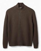 Forét Delta Wool Zip Erkek Kazak Dark Brown