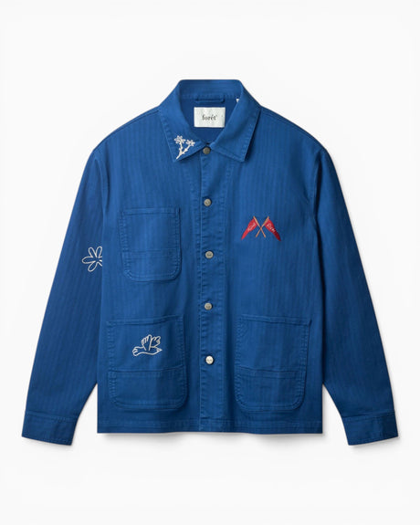 Forét Forager Embroidered Erkek Gömlek Ceket Heritage Blue