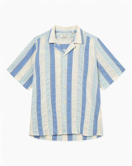 Forét Peer Jacquard SS Erkek Gömlek Blue/Cloud