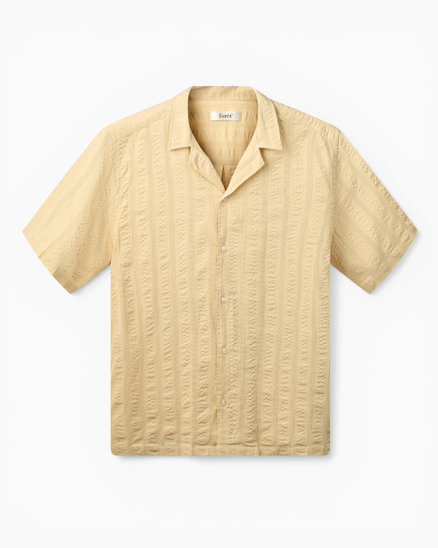 Forét Peer Jacquard Stripe Erkek Gömlek Vintage Yellow