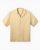 Forét Peer Jacquard Stripe Erkek Gömlek Vintage Yellow