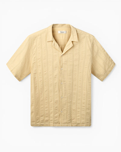 Forét Peer Jacquard Stripe Erkek Gömlek Vintage Yellow