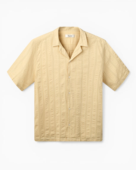 Forét Peer Jacquard Stripe Erkek Gömlek Vintage Yellow