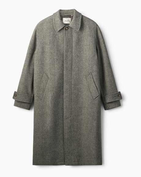 Foret Pine Wool Erkek Palto Grey Herringbone